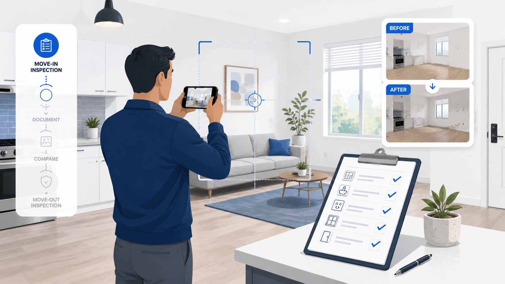 PropCheckAI app in action during a move-in inspection